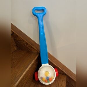🍁Fisher Price Blue Push Popper Toy Classic Toddler Toy